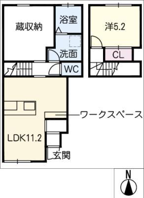 LA CLOCHETTE(1LDK/1階)の間取り写真