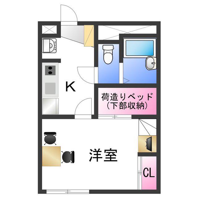 レオパレスUNI(1K/1階)の間取り写真