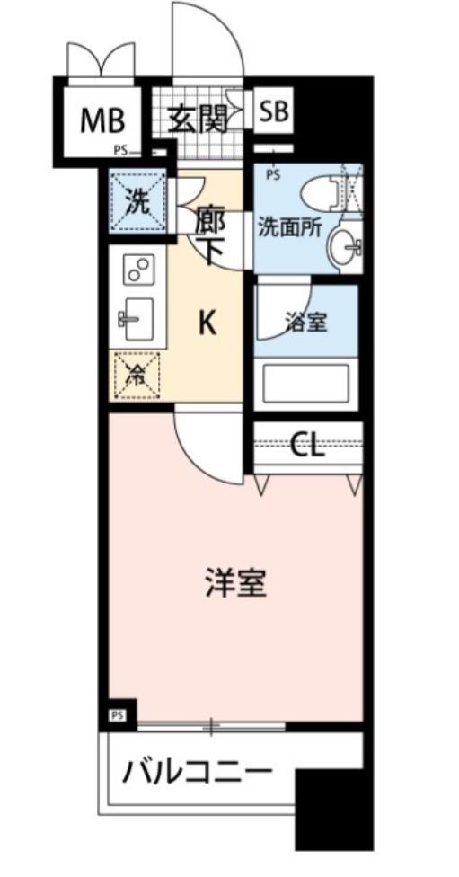 グラントゥルース練馬I(1K/13階)の間取り写真