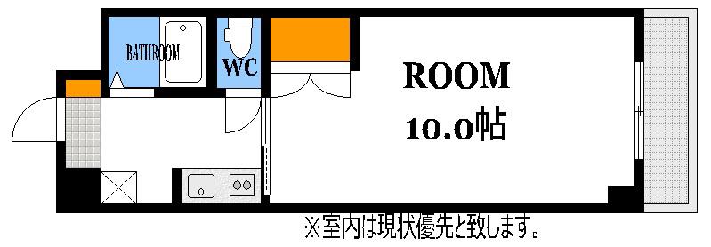 マンション雄創(1K/3階)の間取り写真