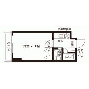 サンセール加藤I(1K/4階)の間取り写真