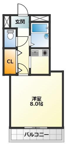 グレース和泉(1K/2階)の間取り写真