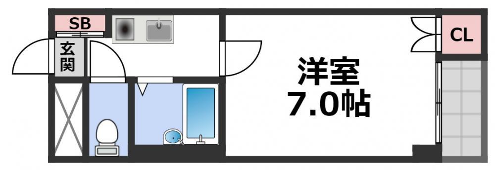 ジョイフル林寺(1K/3階)の間取り写真