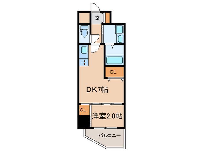 セレニテ神戸ミラクシュッド(1DK/11階)の間取り写真