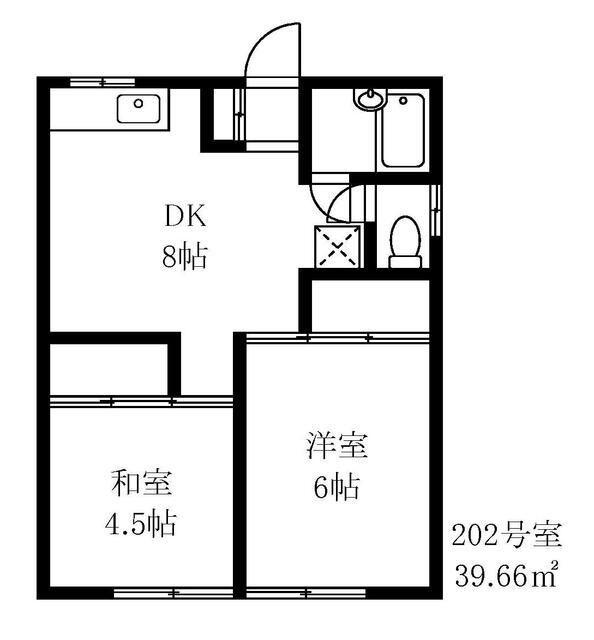 レジデンス光和112(2DK/2階)の間取り写真
