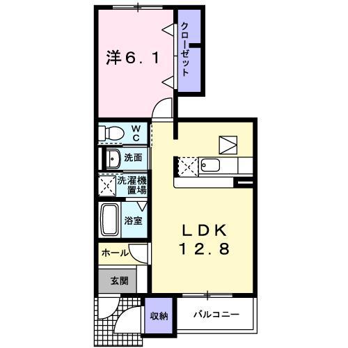 リバーパーク五番館(1LDK/1階)の間取り写真