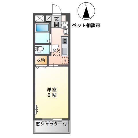 JR東海道本線 尾張一宮駅 バス乗車時間:26分 最寄りバス停で下車 徒歩6分 2階建 築18年(1K/1階)の間取り写真