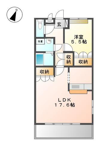 シャルマン・コート(1LDK/2階)の間取り写真