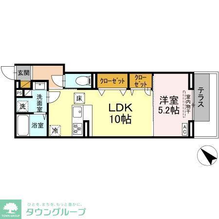 D-SOLACE新千葉3丁目(1LDK/1階)の間取り写真