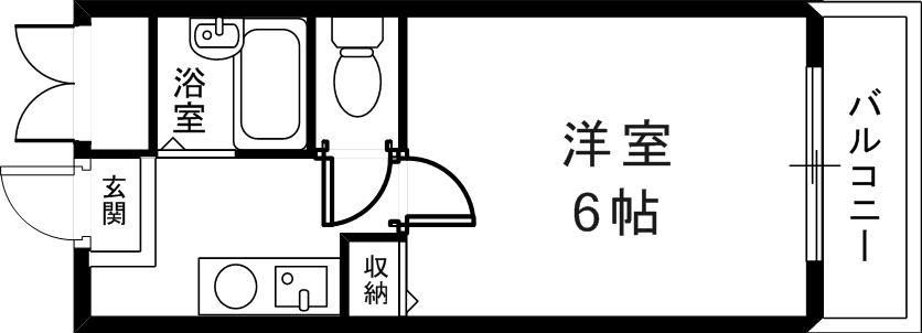 K-COURT西代(1K/3階)の間取り写真