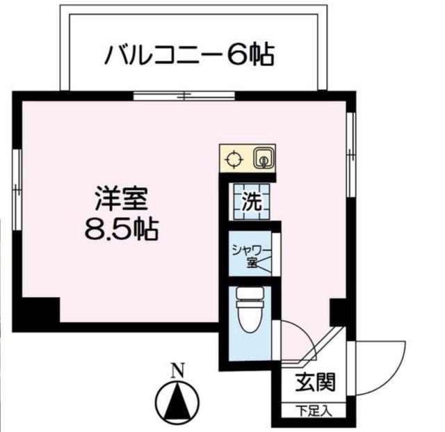 サニーハイツ福島(ワンルーム/3階)の間取り写真