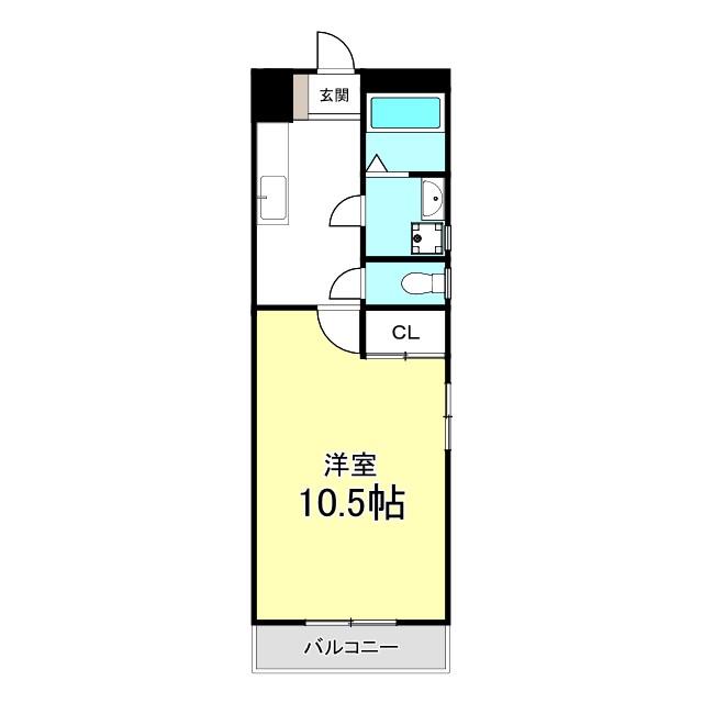 MIYABIROU(1K/3階)の間取り写真