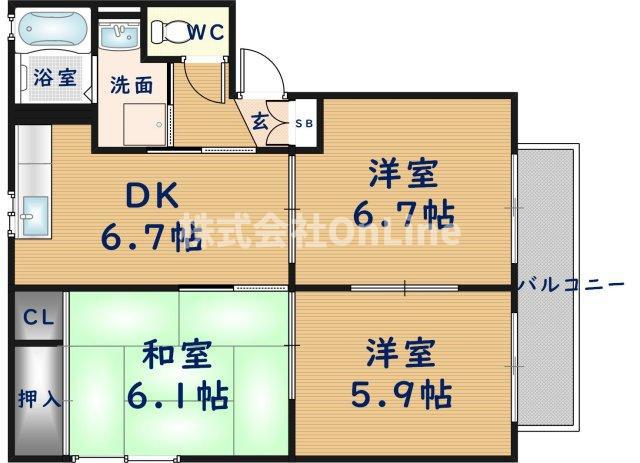 ACCENTI(3DK/1階)の間取り写真