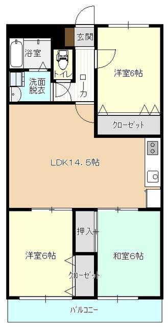 ヤマトピア(3LDK/3階)の間取り写真