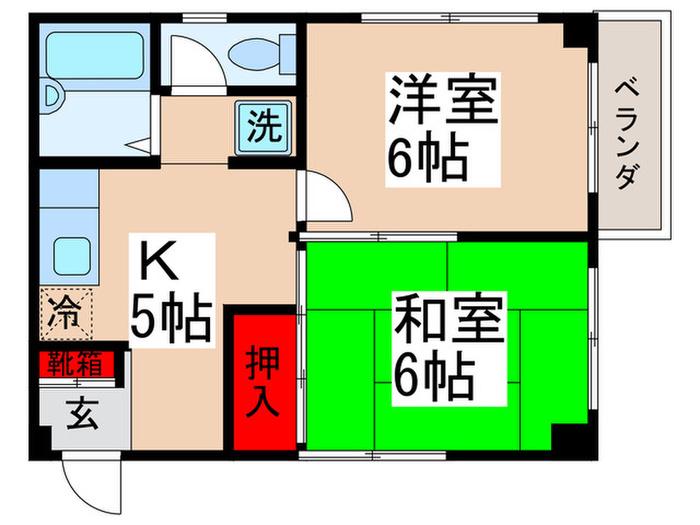 メゾングレイス(2K/2階)の間取り写真