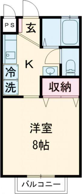 サンハイツ明光(1K/1階)の間取り写真