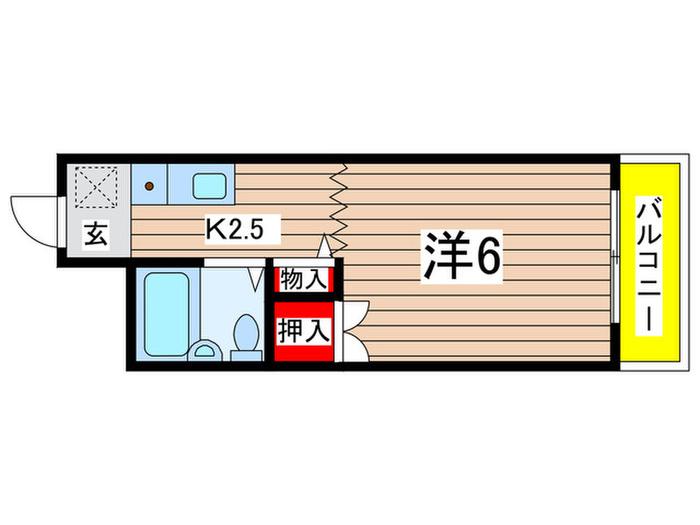西小岩クローバーハイツ(1K/1階)の間取り写真
