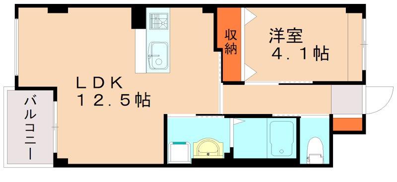 スペランザ(1LDK/2階)の間取り写真