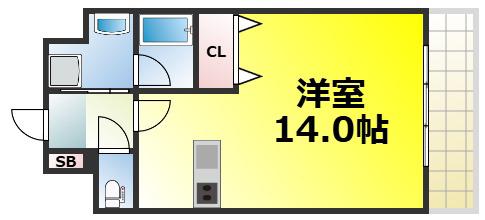 グランツ西大橋(ワンルーム/12階)の間取り写真