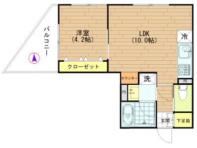 アリーチェ亀戸(1LDK/2階)の間取り写真