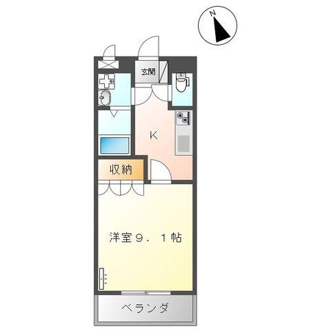 レジデンスフラワー(1K/1階)の間取り写真