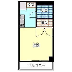 矢嶋ビル(1DK/1階)の間取り写真