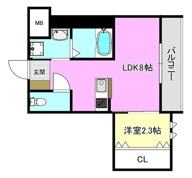 リアコート千里丘IIノース(1LDK/1階)の間取り写真