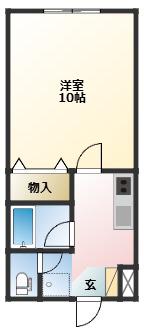 メゾンサンヒルズ(1K/1階)の間取り写真