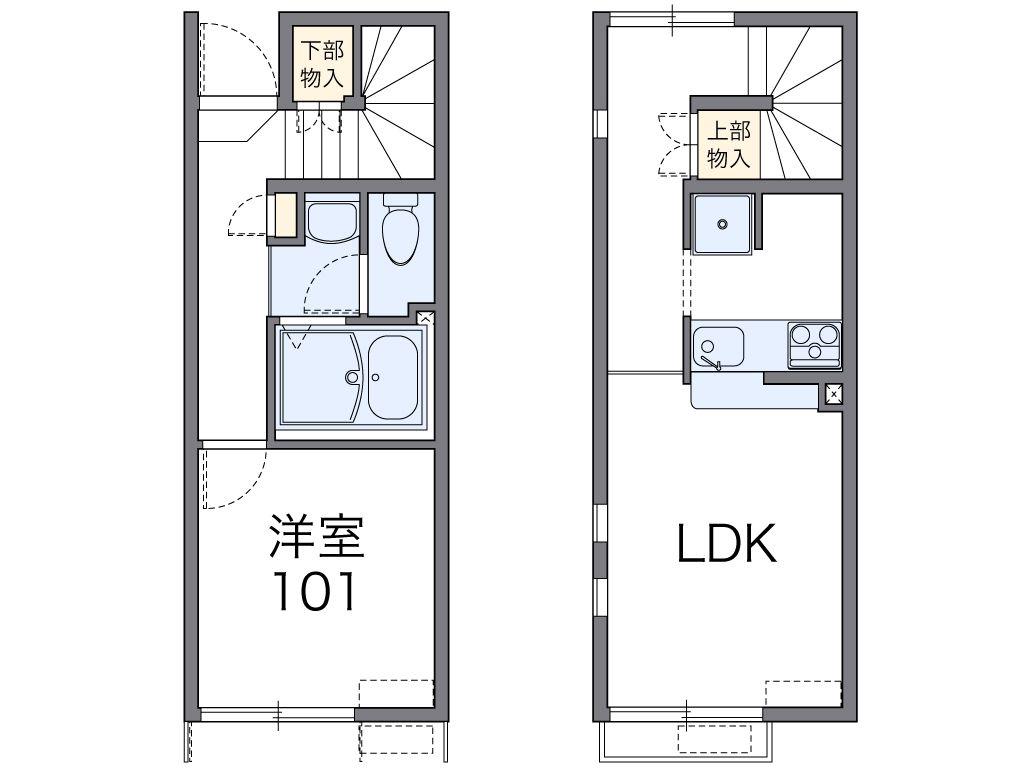 レオネクスト太陽(1LDK/1階)の間取り写真