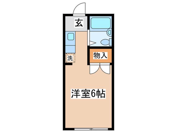 オークハイツ(ワンルーム/1階)の間取り写真