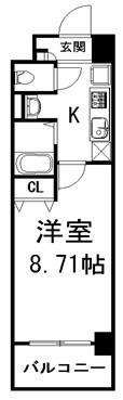フォートレス文京(1K/8階)の間取り写真