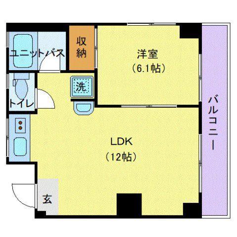 金徳マンション(1LDK/1階)の間取り写真