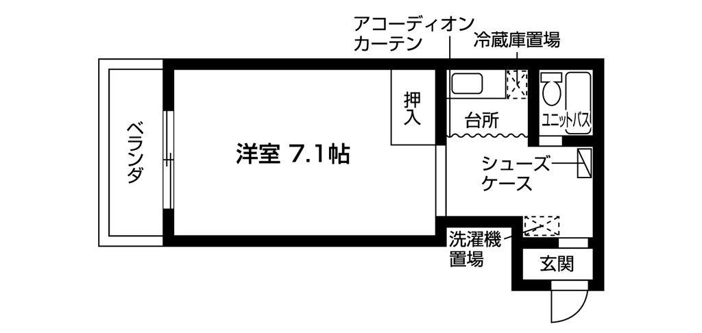 コートハウス大西(1K/3階)の間取り写真