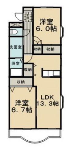 カーム・ルーラル(2LDK/3階)の間取り写真