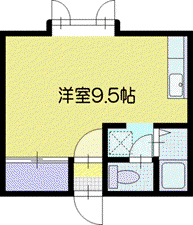 ベルノール文京台(ワンルーム/2階)の間取り写真