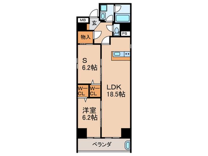 TAIWA ARUN YODOYABASHI(1SLDK/8階)の間取り写真