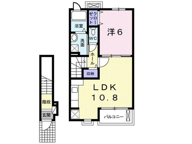 ミキハウスIIB(1LDK/2階)の間取り写真