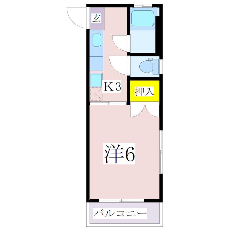 M&Mビル(1K/1階)の間取り写真