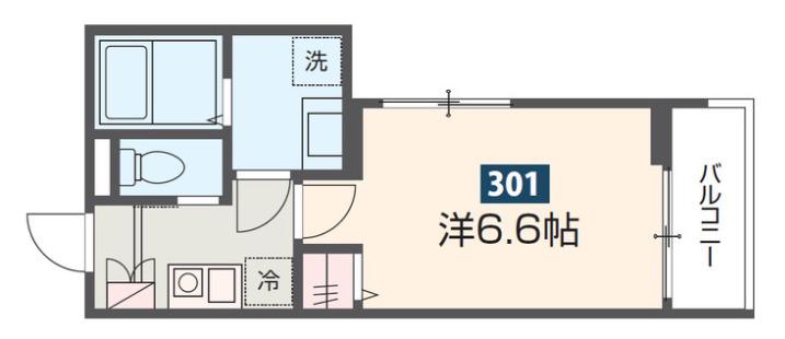 MELDIA与野本町III(1K/3階)の間取り写真