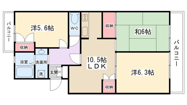 ヴェルドミール(3LDK/3階)の間取り写真