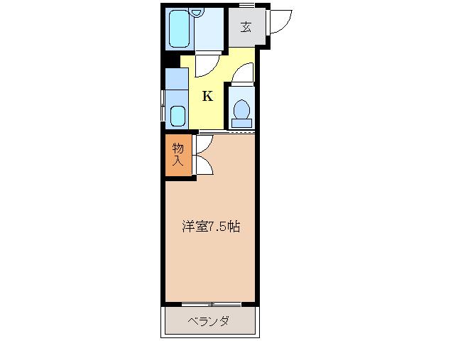 ハウス光(1K/2階)の間取り写真