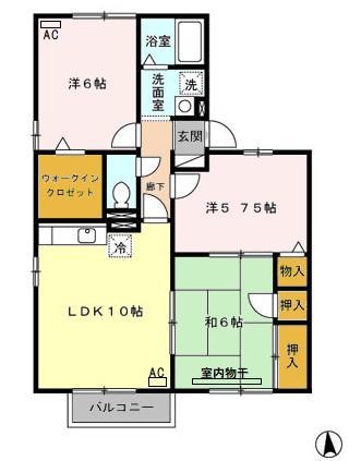 セジュール雅(3LDK/2階)の間取り写真