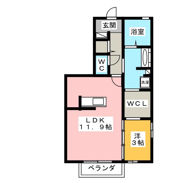 ソラーナミーア(1LDK/1階)の間取り写真