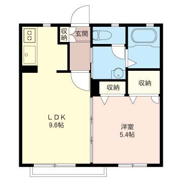 フルールI番館(1LDK/1階)の間取り写真