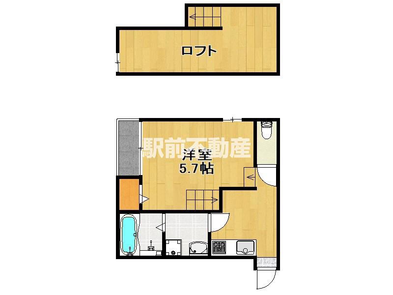 G-PRIME名島(1K/2階)の間取り写真