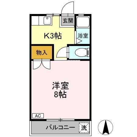 コーポ新川(1K/1階)の間取り写真
