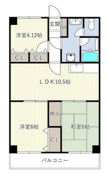 トーカド宮崎台(3DK/4階)の間取り写真