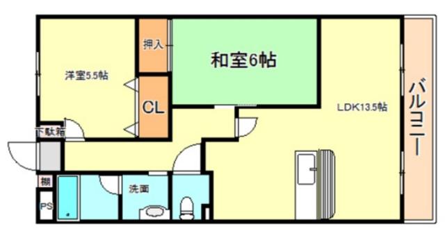 オークヒルズ山口(2LDK/3階)の間取り写真
