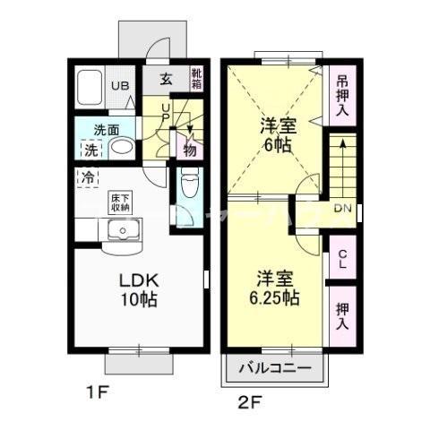CASA(2LDK/1階)の間取り写真