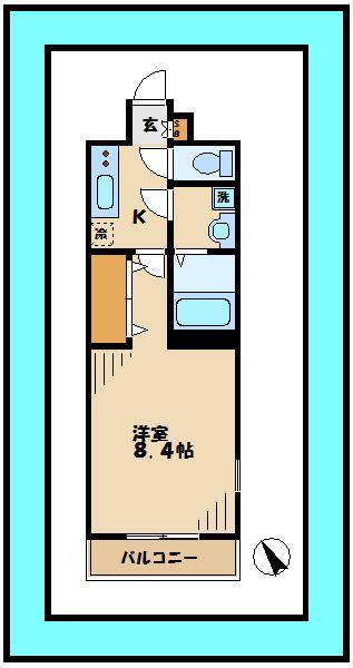 クレセール(1K/5階)の間取り写真